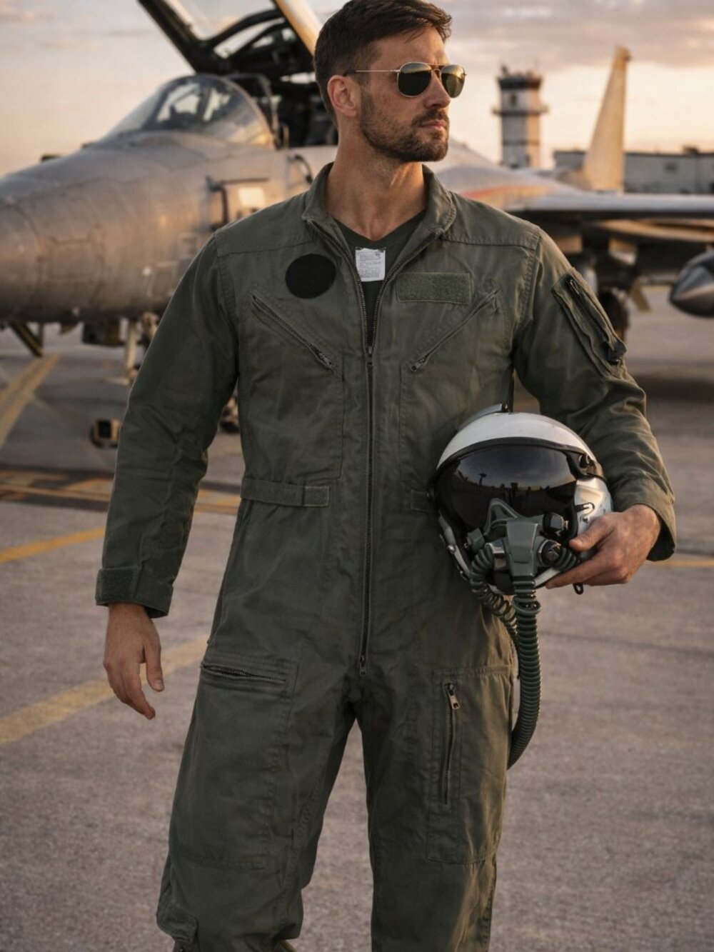 CWU-27/P Nomex Flight Suit 40R Sage Green Military Coveralls Flyers USAF Pilot